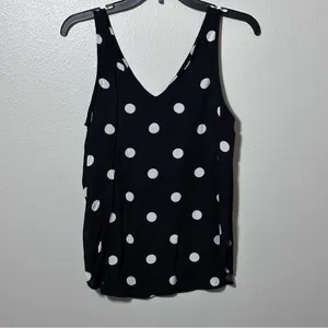 Old navy Women black Polka Dot top‎ size small thumbnail 4