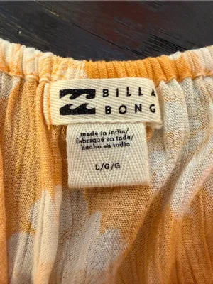 Billabong L Orange Floral Halter Keyhole Beach Mini Dress Resortwear Vacation thumbnail 8