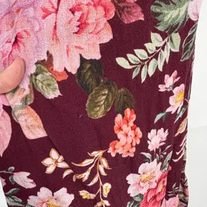 Majorelle Floral Maxi Dress Small Burgundy Plunge V Neck Ruffle Revolve Boho‎ thumbnail 4