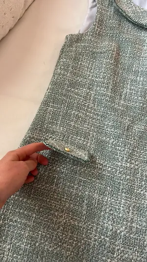 Boutique green cloth knit formal dress thumbnail 2