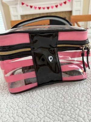 Victoria's Secret clear pink strip Cosmetic Bag thumbnail 8