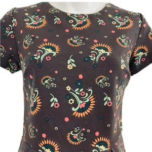 Matilda Jane Floral Fit & Flare Dress XS Brown Retro Print thumbnail 5