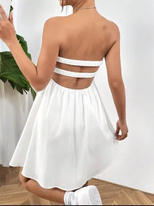 American Threads white savannah strapless twist front mini thumbnail 2