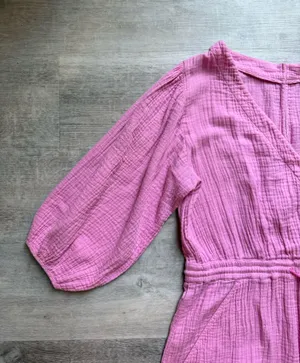 Anthropologie Celia Gauzy Cotton Pink Romper Size S Bohemian Beach Coastal thumbnail 4