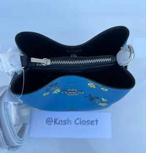 Coach Mini Town Bucket Bag With Floral Bow Print -Blue Multi thumbnail 7