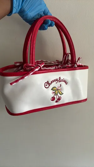 Handbag Cherrylicious White Red Gingham 🍒 thumbnail 6