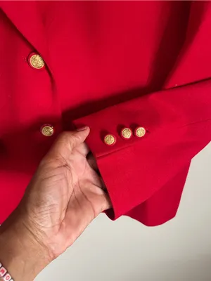 PENDLETON | Bright Red 100% Wool Single-Breasted Blazer Jacket Sz 12 thumbnail 6