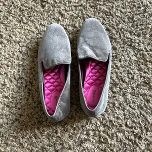 Birdies Gray Velvet Loafers with Pink Quilted Insole thumbnail 7