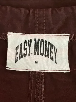 EASY MONEY SZ M Drawstring Cargo Pants - Burgundy thumbnail 3