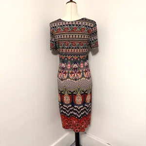FARM RIO Anthropologie Short Sleeve Knit Floral Georgina Dress Sz S thumbnail 4