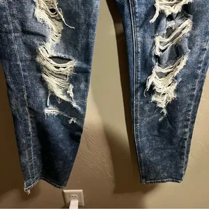 American Eagle Stretch Hi‎ Rise Ripped Distressed Mom Jeans thumbnail 6