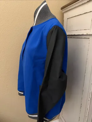 Nike Royal Blue and Black Women's Varsity Jacket thumbnail 3