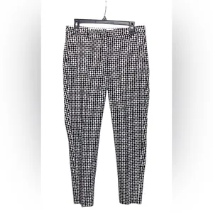 H&M Ankle straight pants Black and white geometric print. Size 8 thumbnail 5