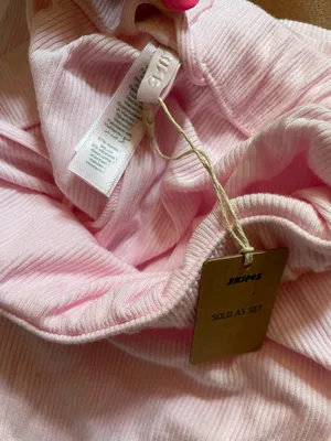 SKIMS Soft Lounge Ribbed Pink Drawstring Pajama Pants NWT Size XS thumbnail 4