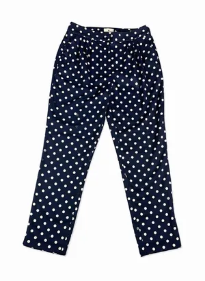 Tuckernuck Conway Pants Womens Navy White Polka Dot High Rise Straight Leg M thumbnail 1