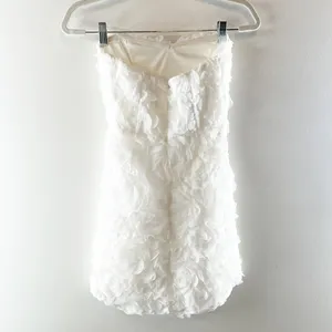 Selfie Leslie In Paris Embellished Strapless Rosette Mini Dress White XS thumbnail 5