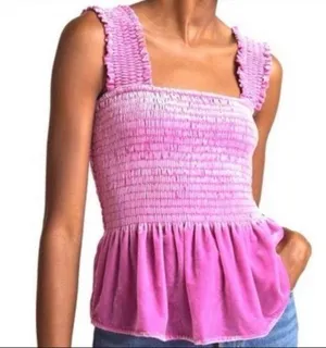 Anthropologie Smocked Velvet Babydoll Tank size M NWOT thumbnail 2