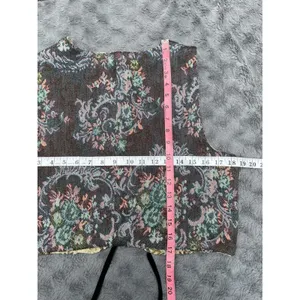 Source Unknown Ren Faire Reversible Tapestry Corset Vest Goblincore Cottagecore VTG Lace Up M thumbnail 9