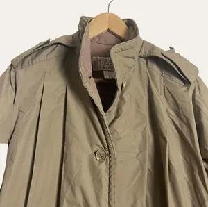 Vintage Thermaster Khaki Wool Insulated Trench Coat Size 6 thumbnail 4