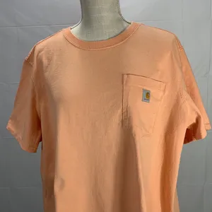 Carhartt Loose Fit Light Orange Peach Workwear Crew neck Pocket Tee Size… thumbnail 2