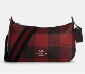 Coach C6818 Jes Crossbody Bag Red Black Buffalo Plaid thumbnail 1