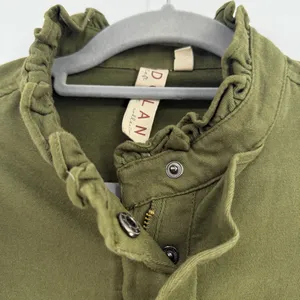 Anthropologie DOLAN Ruffle Utility Jacket XS Olive Green Military Boho thumbnail 5