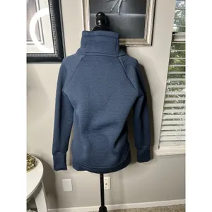 Athleta Sweatshirt Jacquard Elevation Blue Textured Mock Neck Pullover Sz. S thumbnail 10