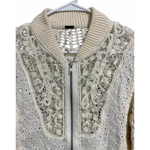 Free People‎ Sun Storm Bomber Jacket Ivory Women's Size Small thumbnail 3