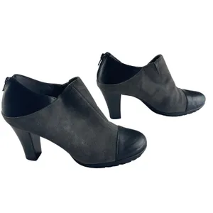 Aerosoles Commentary Womens 9M Grey Suede Black Leather Ankle Booties Heelrest‎ thumbnail 3