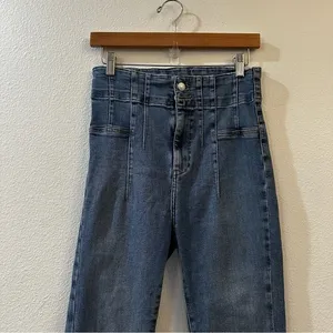 Free People We‎ The Free Jayde High Rise Flare Jeans in Sunburst Blue Size 29 thumbnail 6
