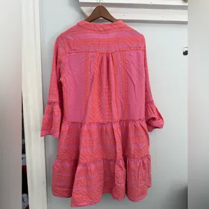 Anthropologie Devotion‎ twins Ella Dress in Salmon/Pink size Medium thumbnail 4