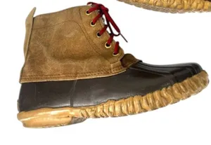 7 Sorel Out N About duck boots waterproof red laces rubber weather shearling thumbnail 1