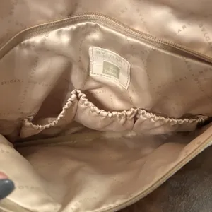 BVLGARI Fabric Cosmetic Makeup Bag‎ Suede Clutch Pouch Beige Gold thumbnail 8