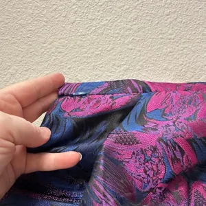Adrianna Papell Size 20 Blue Pink Brocade Floral Formal Dress One Shoulder thumbnail 4
