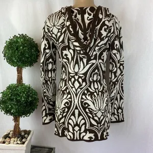 Avalanche Brown & White Long Sleeve Zip Up Hoody Sweater M thumbnail 4