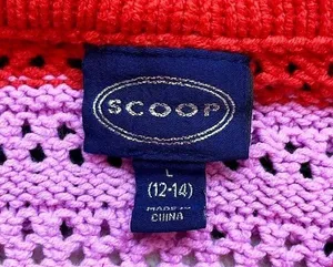Scoop Red and Purple Striped Lightweight Sweater Top thumbnail 3