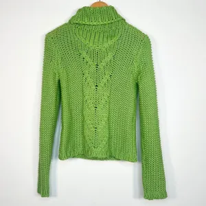 Glamorous Green Chunky Knit Turtleneck Pullover Sweater Womens S thumbnail 2
