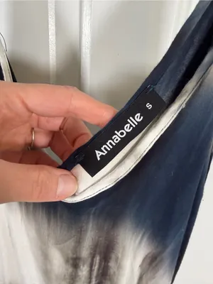 Annabelle Tie Dye Harem Jumpsuit Small Navy Cream Boho Drop Crotch Pockets thumbnail 2