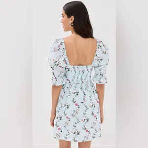 SOLD OUT Hill House Home The Ophelia Mini Dress in Pond Floral Size XS thumbnail 6