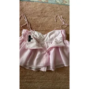 Lulus Pink Bow Tie Strap Peplum Top XS thumbnail 8