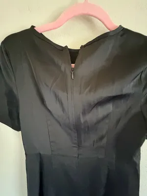 Commence black Short Sleeve Twist Waist Lace Hem Mini Dress Small NWT thumbnail 6