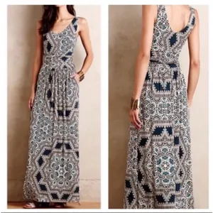 Anthropologie Maeve Women's Jantina Mosaic Print Maxi‎ Dress Size XSmall thumbnail 2