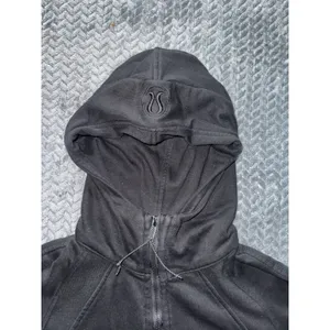 Lululemon Women's Scuba Hoodie Black 1/2 Zip Cropped Thumbholes Sz 4 thumbnail 3