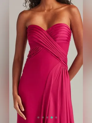 NEW Tadashi Shoji Cassera Strapless New Fuchsia Pink Draped Strapless Gown Sz 2 thumbnail 4