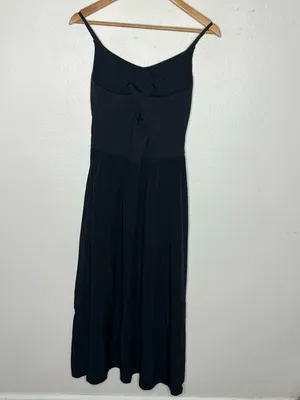 Athleta Black Elation V Neck Hybrid Midi Dress Athleisure Casual thumbnail 3