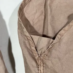 American Eagle Button Down Shirt Boyfriend Fit Women’s SM‎ Taupe PREOWNED thumbnail 6