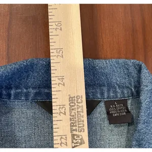 Asaro Collection Women L Denim Jacket Blue Embroidered Floral Fruit Button Front thumbnail 5