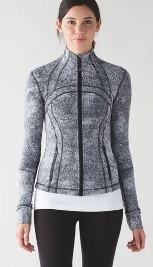 Lululemon Define Jacket Size 8 - Heathered Black/White Jacquard - Like New thumbnail 1
