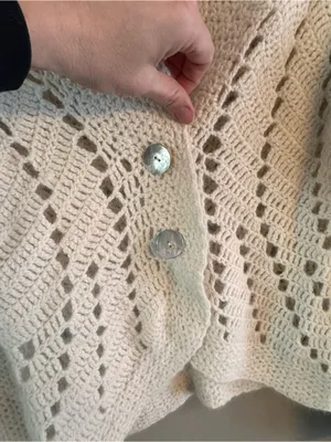 ANTHRO | SLEEPING ON‎ SNOW Open-Knit Shawl Sweater Cardigan thumbnail 2