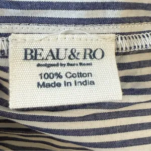 Beau & Ro The Margot Dress Navy White Stripe Small Smocked Nautical Beach‎ Flowy thumbnail 12